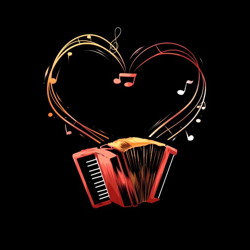Akkordeon Instrument Ziehharmonika Herz Spruch