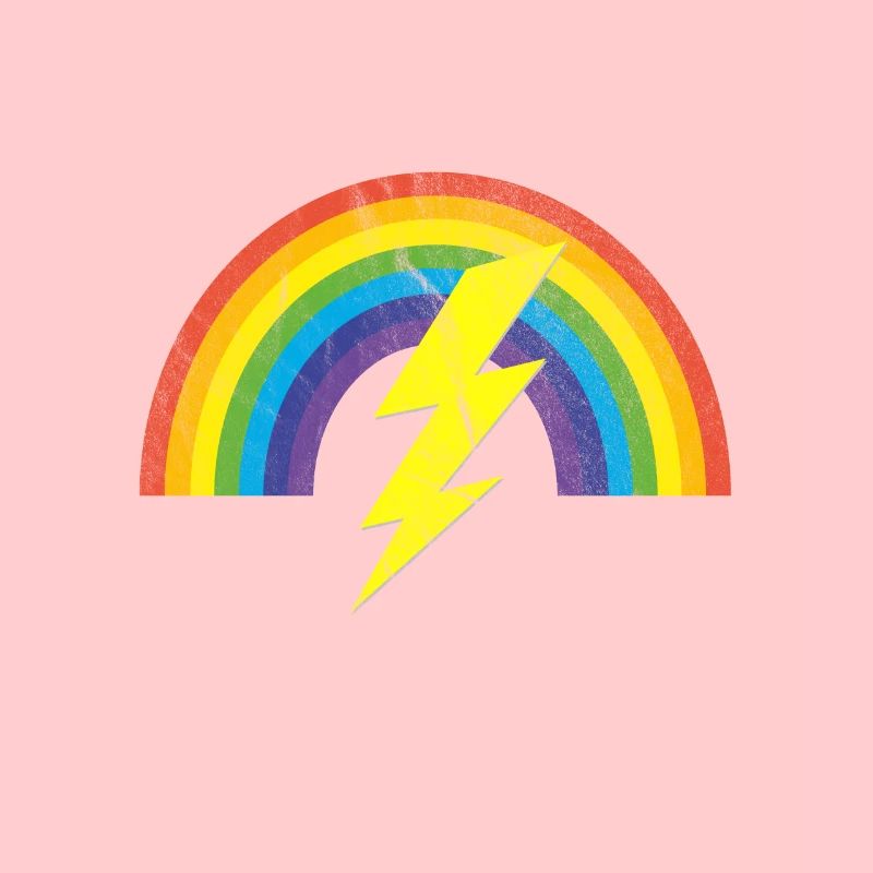 cool rainbow lightning distressed LGBTQ gift