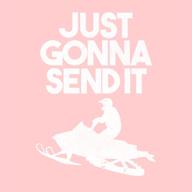 Snowmobile Rider Silhouette Distressed Just Gonna