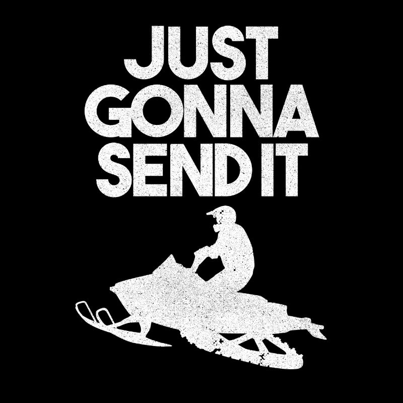 Snowmobile Rider Silhouette Distressed Just Gonna