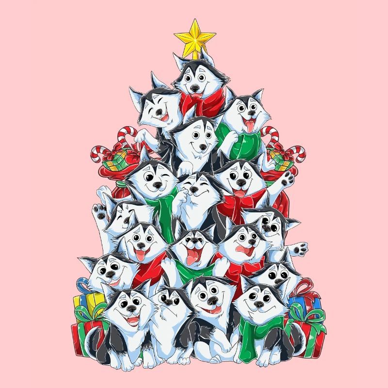 Siberian Husky Christmas Tree Christmas Gesch