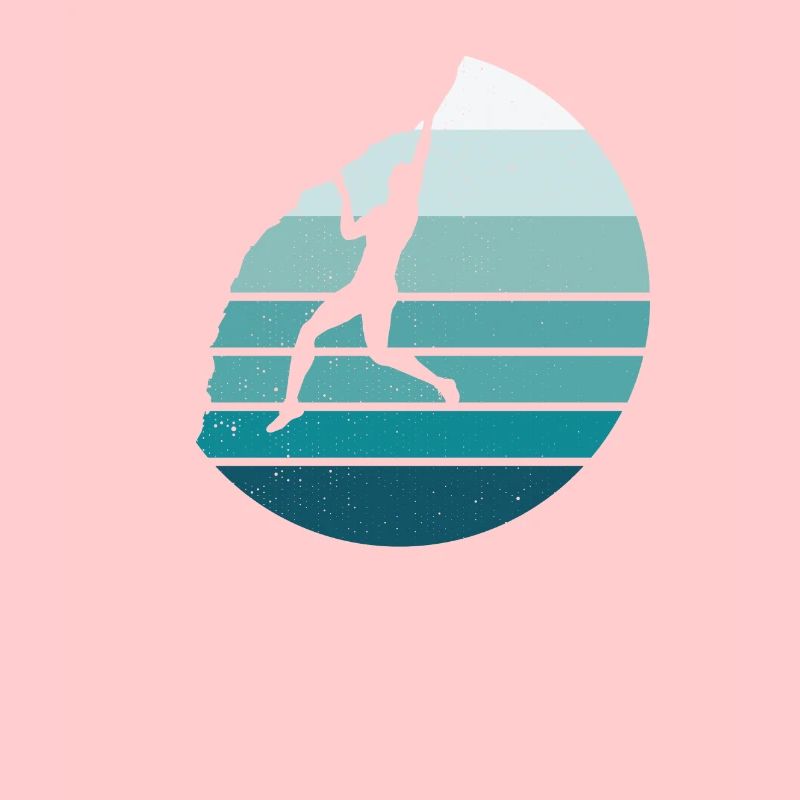 Rock Climbing Climber Vintage Sunset