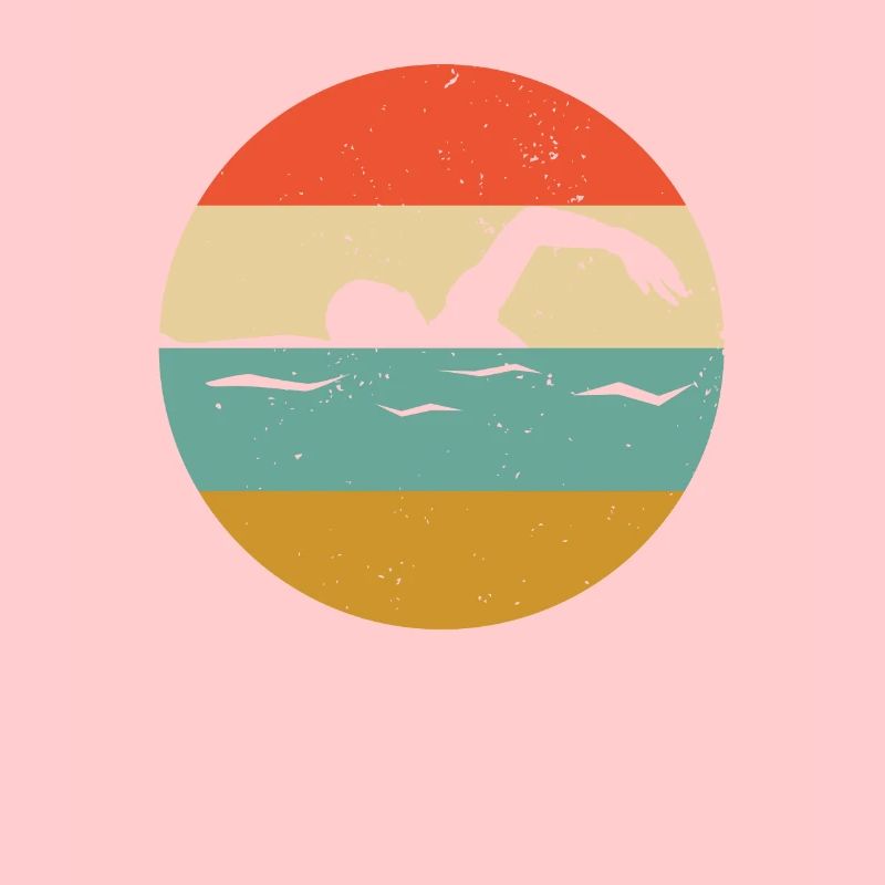 Nage libre rétro vintage