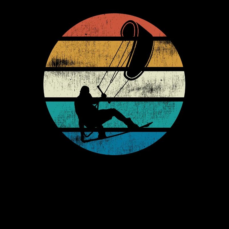 Kitesurf vintage, Kitesurfer, Coucher de soleil