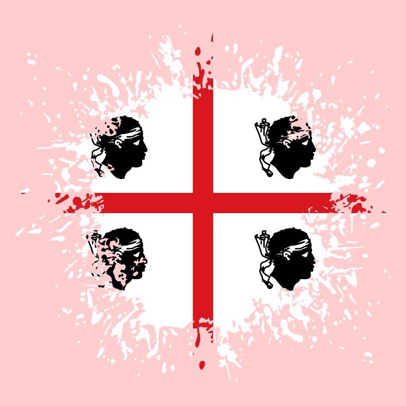 Sardaigne Drapeau Klecks Drapeau sarde Splash