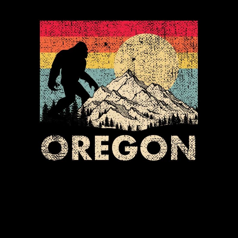 Oregon Bigfoot, Vintage, Retro