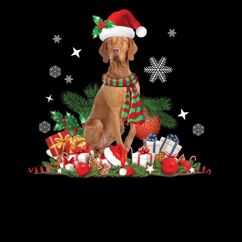 Vizsla dog, Christmas Themed