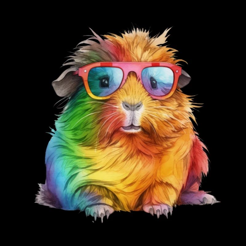 Cochon d’Inde coloré cool avec des lunettes de soleil