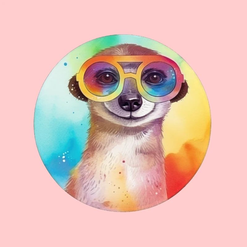 Suricate cool coloré avec des lunettes de soleil