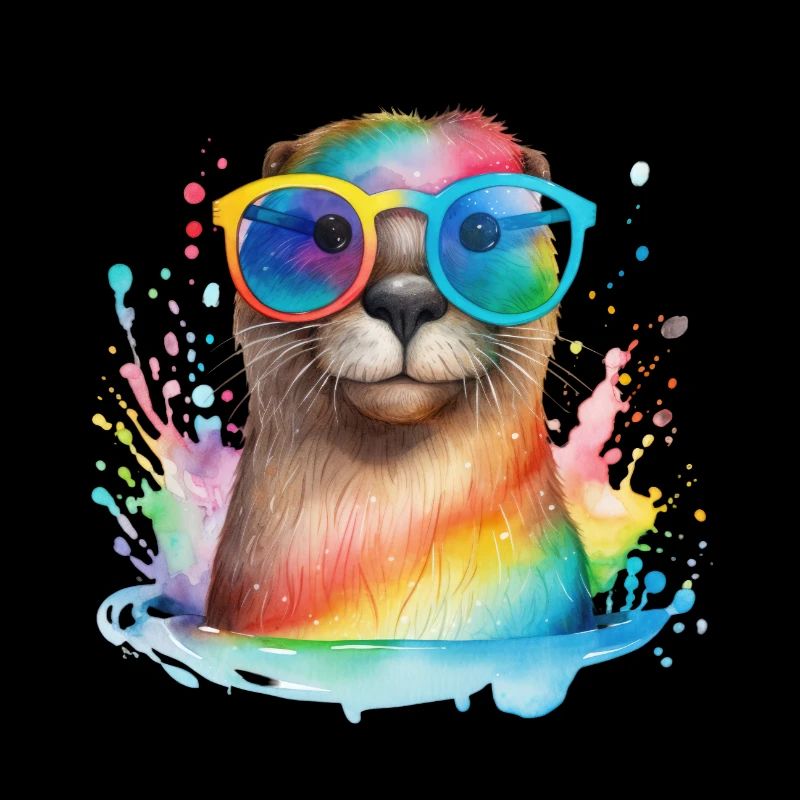 Buntes cooles Otter mit Sonnenbrille