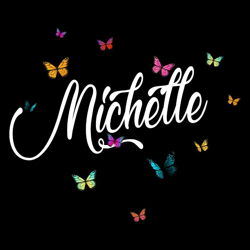 MICHELLE - Mädchen Name mit bunten Schmetterlingen