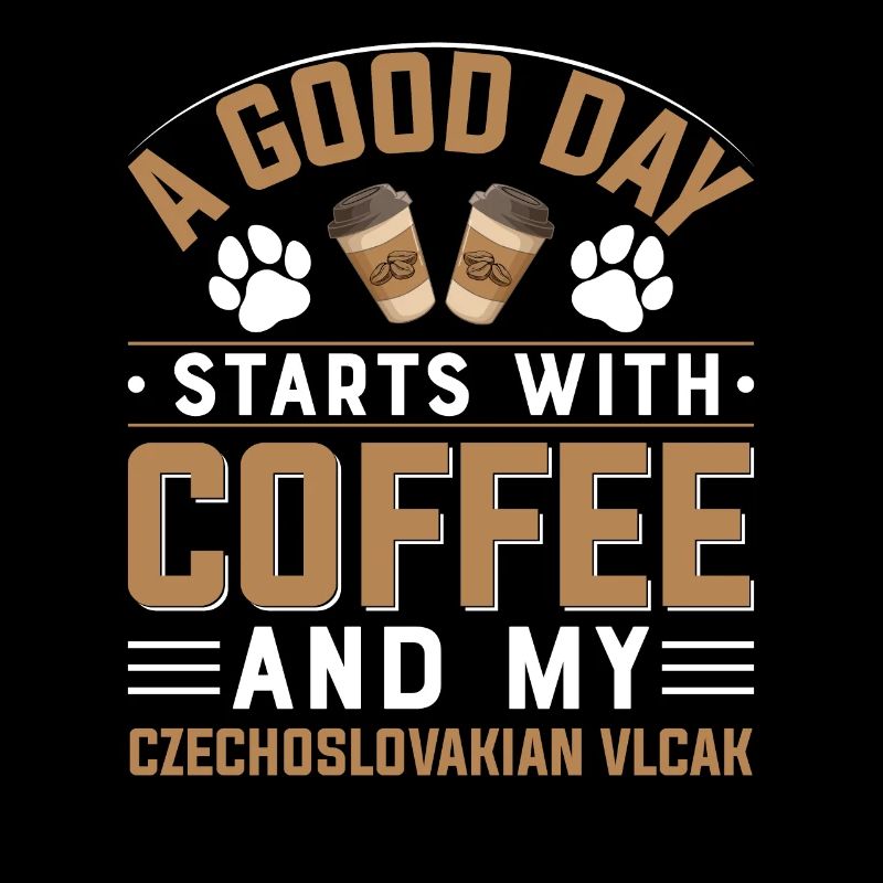 Czechoslovak Wolfdog Drinking Coffee Dogs