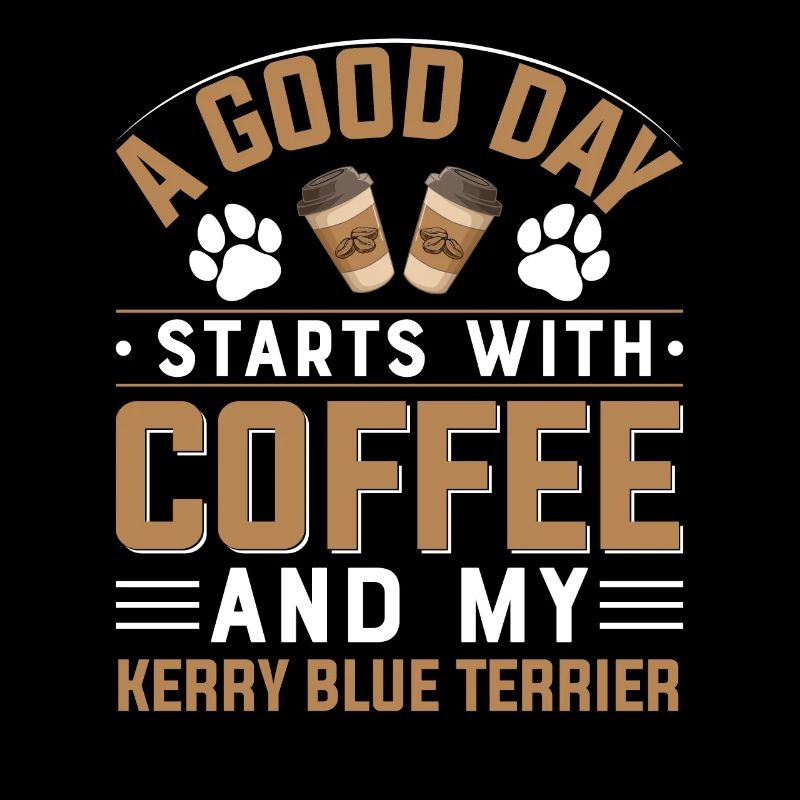 Kerry Blue Terrier Coffee Drinking Caffeine Paw