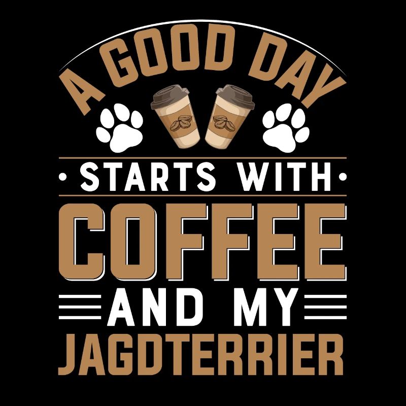 Deutscher Jagdterrier Hunderasse Kaffee Trinken