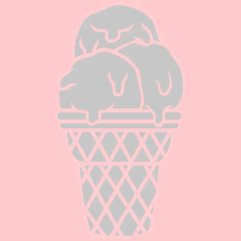 Eiscreme 3 Eiskugeln Waffel