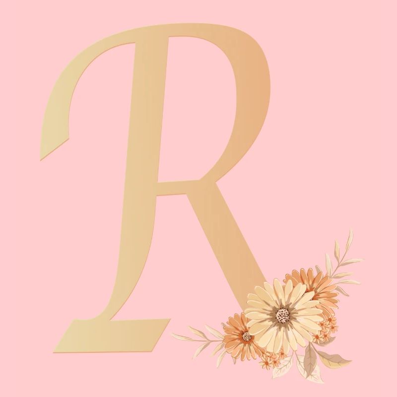Buchstabe R mit Blumen