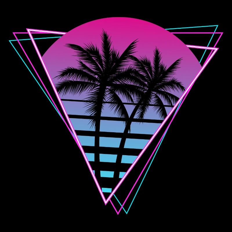 Retro Style Neon Palms 80s 90s