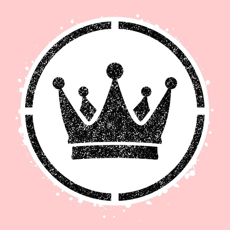 Sponge stencil Crown inside circle