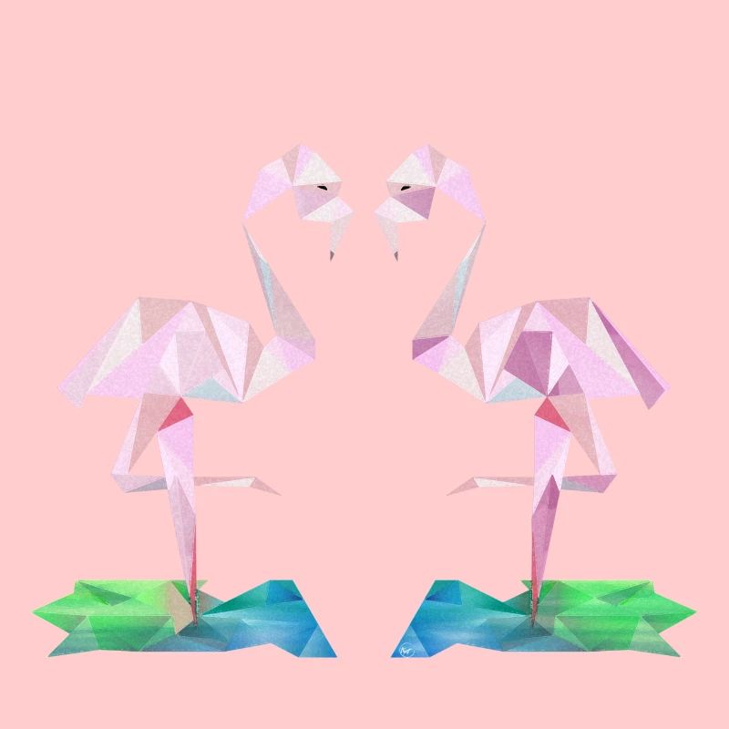 Flamingo low-poly