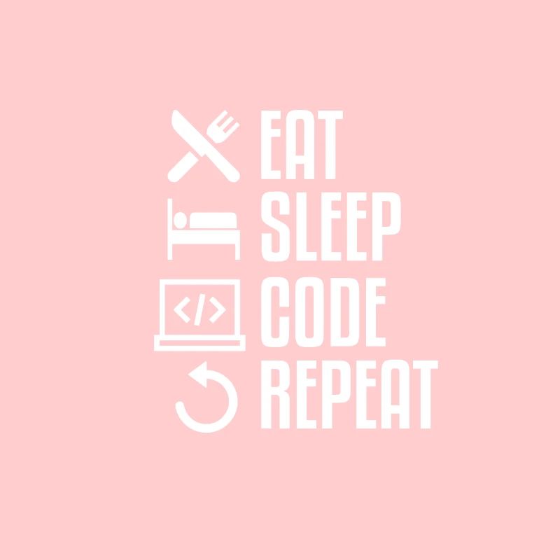 EAT SLEEP CODE REPEAT WHITE Computer T-Shirt
