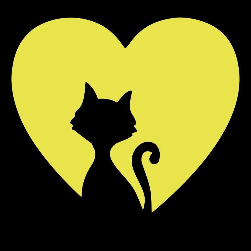 Cat heart full moon cat lover