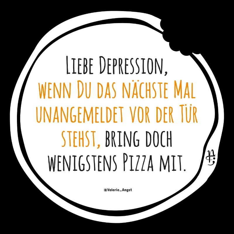 Depression Pizza schwarz-gelb