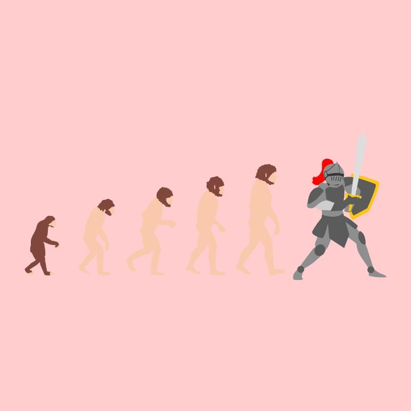 Ritter Human Evolution Lustig Design Geschenkidee