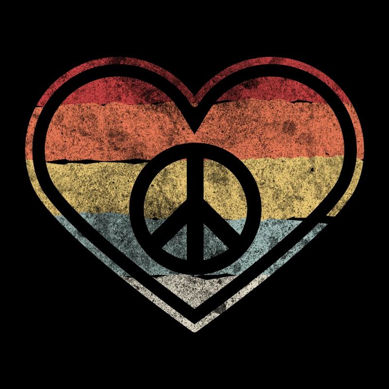 Hippie Herz | Hippies Peace-Zeichen Liebe Geschenk