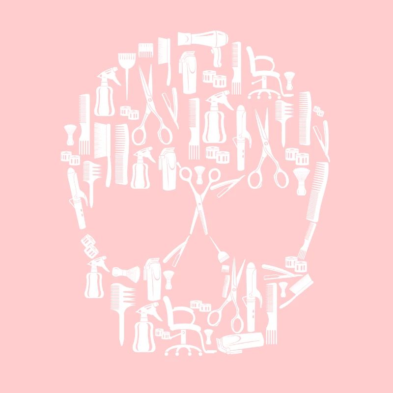 Skull from different tools barber