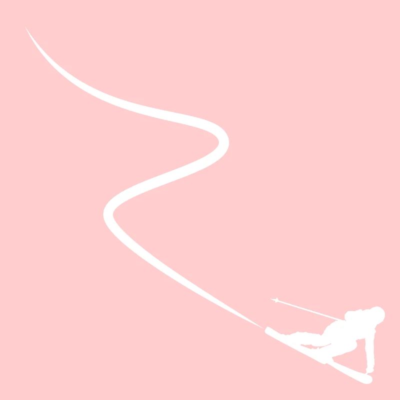 Skier pulls track behind deep snow