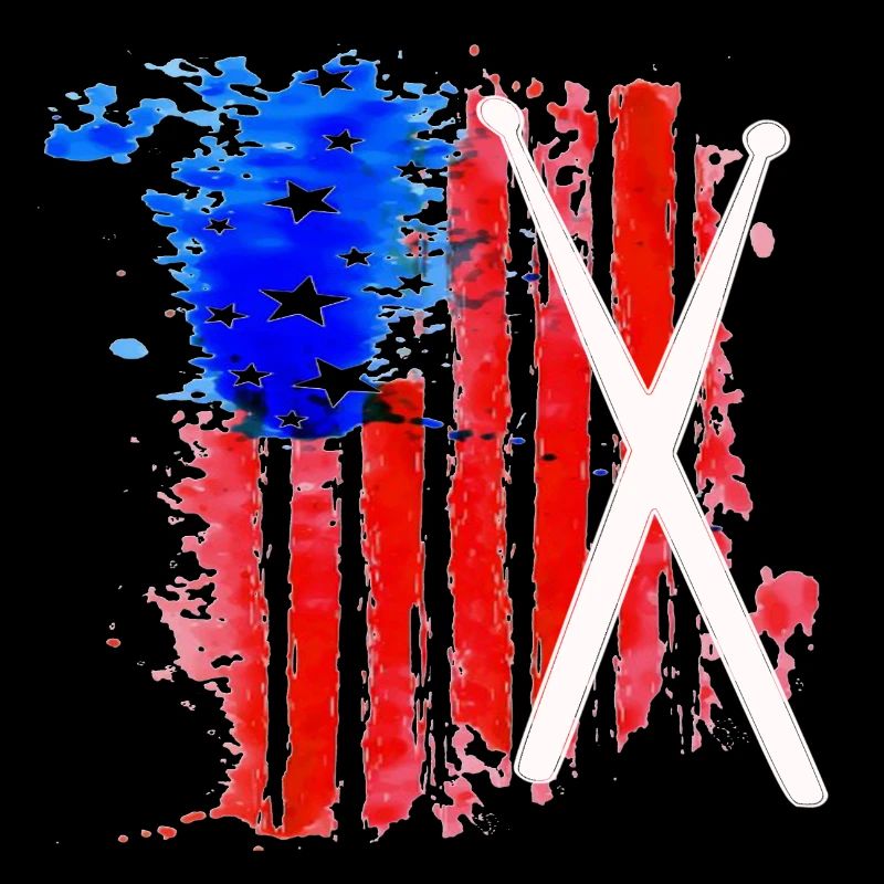 Drumsticks with US Flag