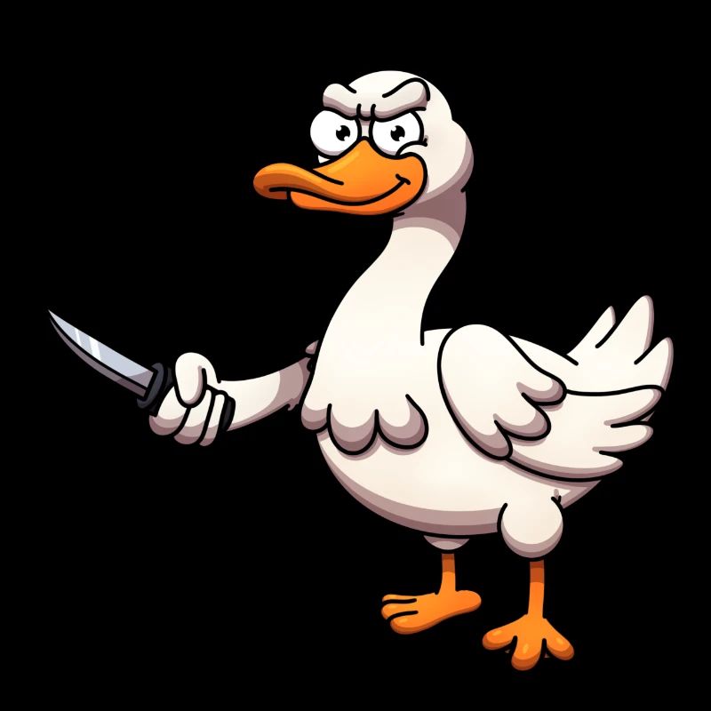 Gans mit Messer