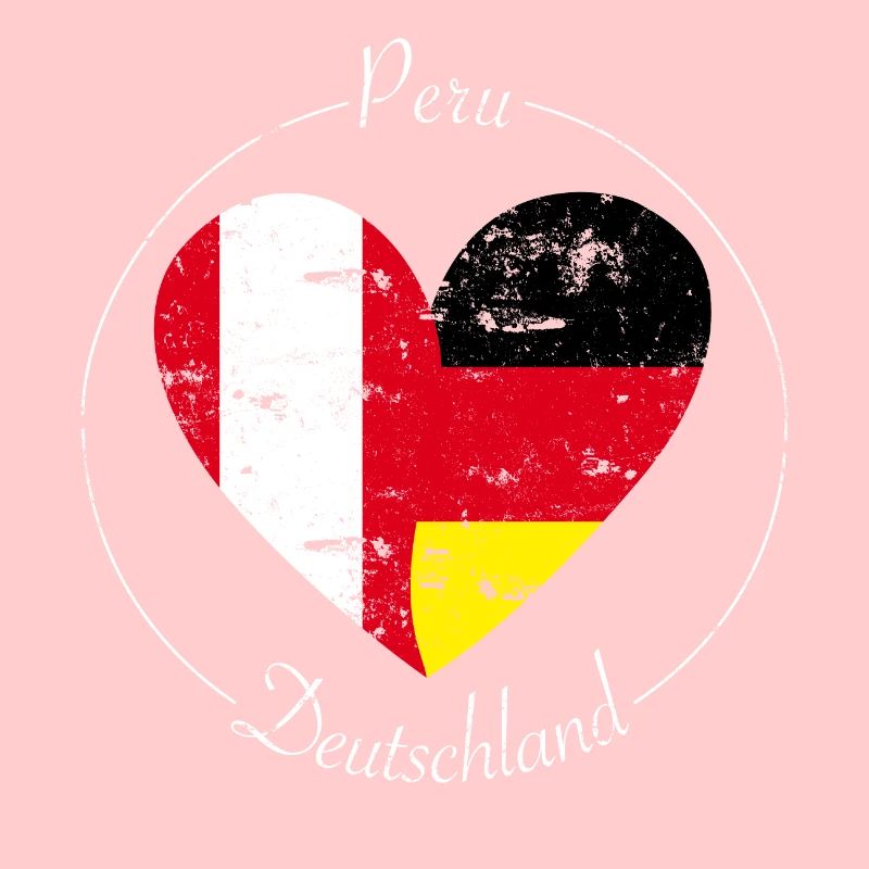 Drapeau Cœur Pérou Allemagne Drapeau