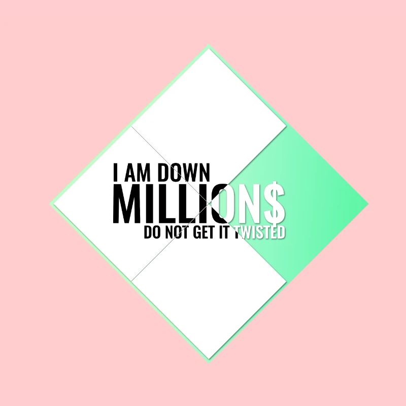I Am Down Millions - Tile Shapes White & Turquoise