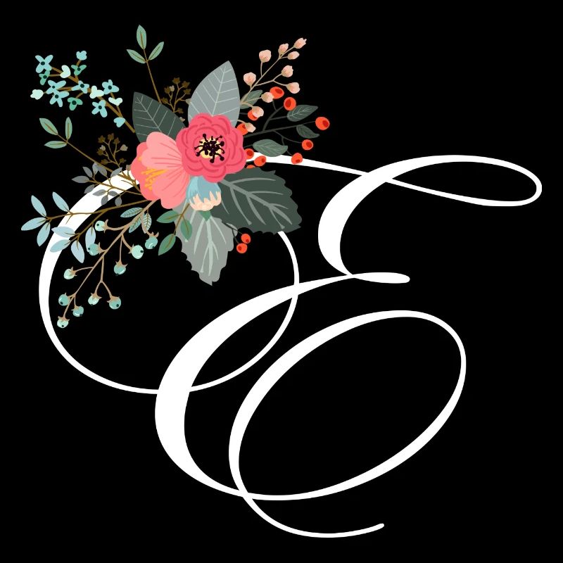Lettre e fleuris