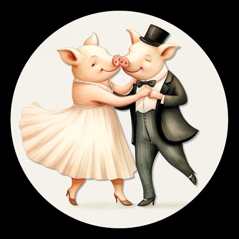Deux cochons dansent