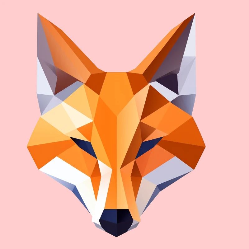 Fuchs Kopf Low Poly Logo Design