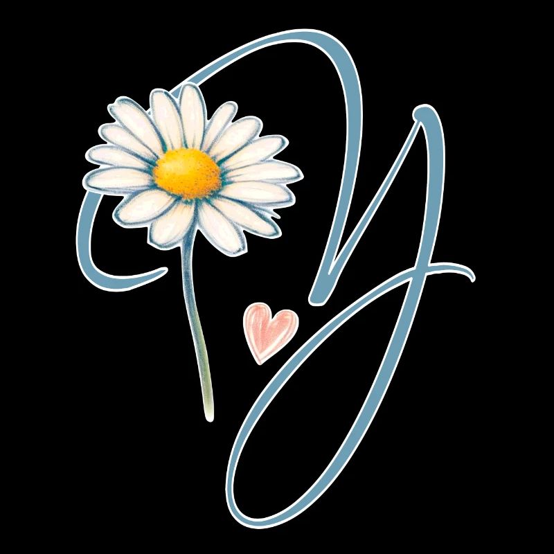 Buchstabe Y Gänseblümchen Herz
