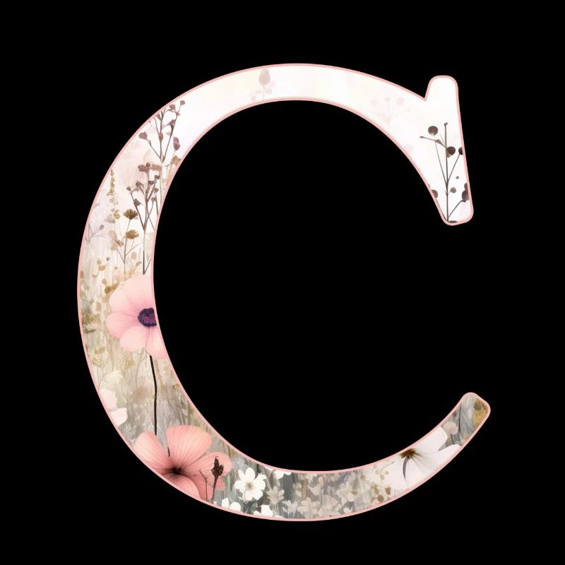 Personalisierbar Monogramm C Blumenmuster