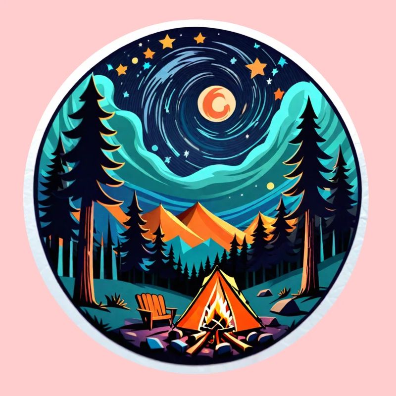Camping, tent and campfire