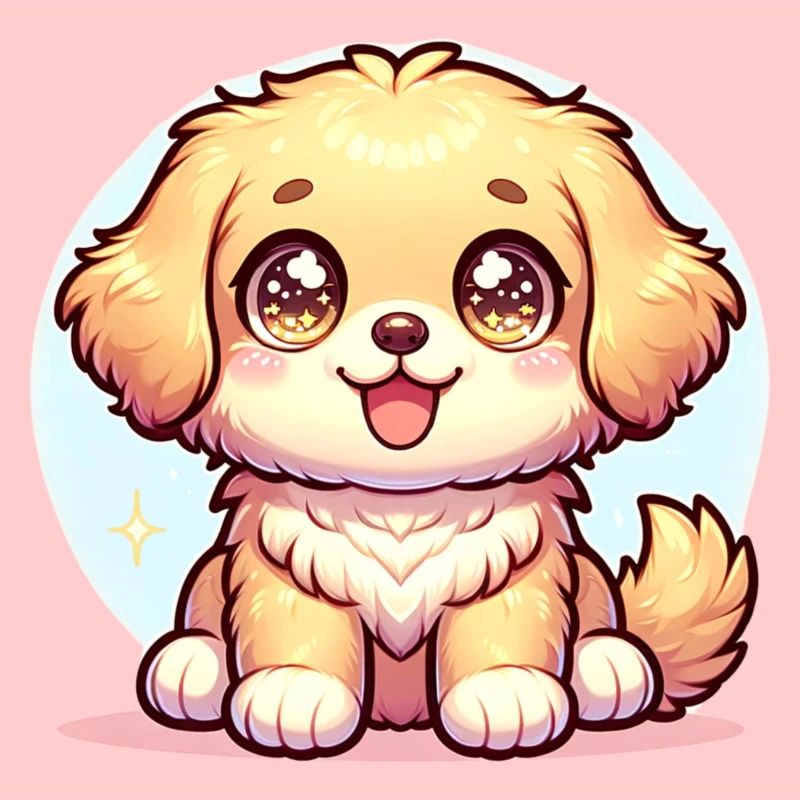Illustration numérique de mignon extra kawaii doré
