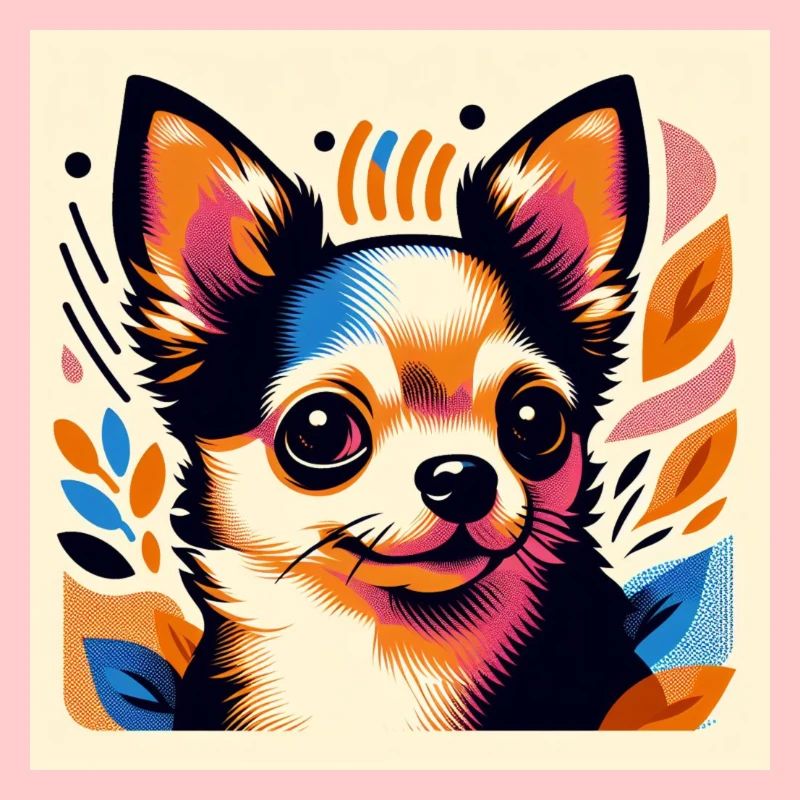 Chihuahua Risograph Vector Style 2