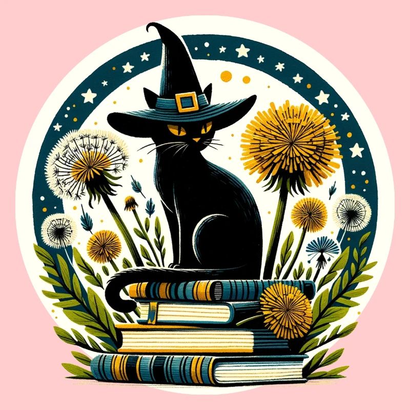 Sorcière chat livresque