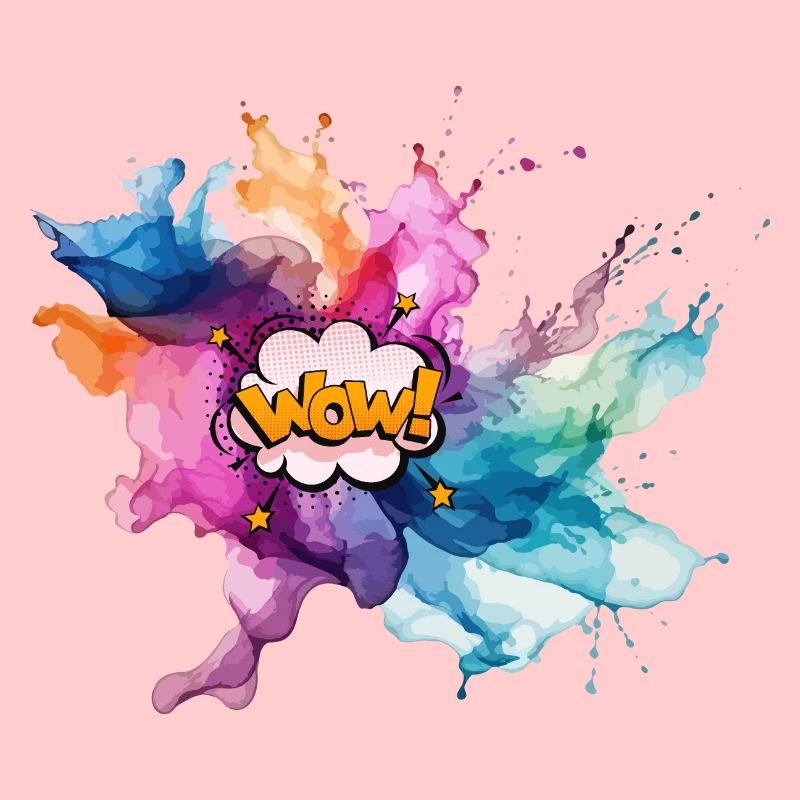 Bold Pop Art Explosion with "Wow" Text