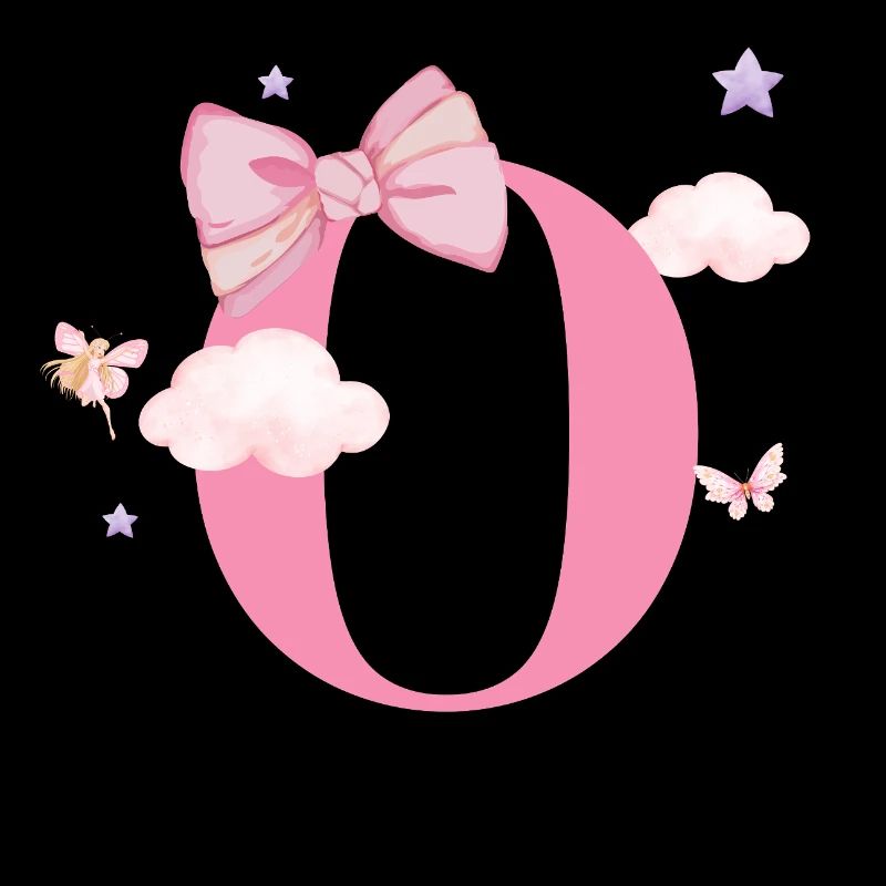 Buchstabe o rosa Wolken