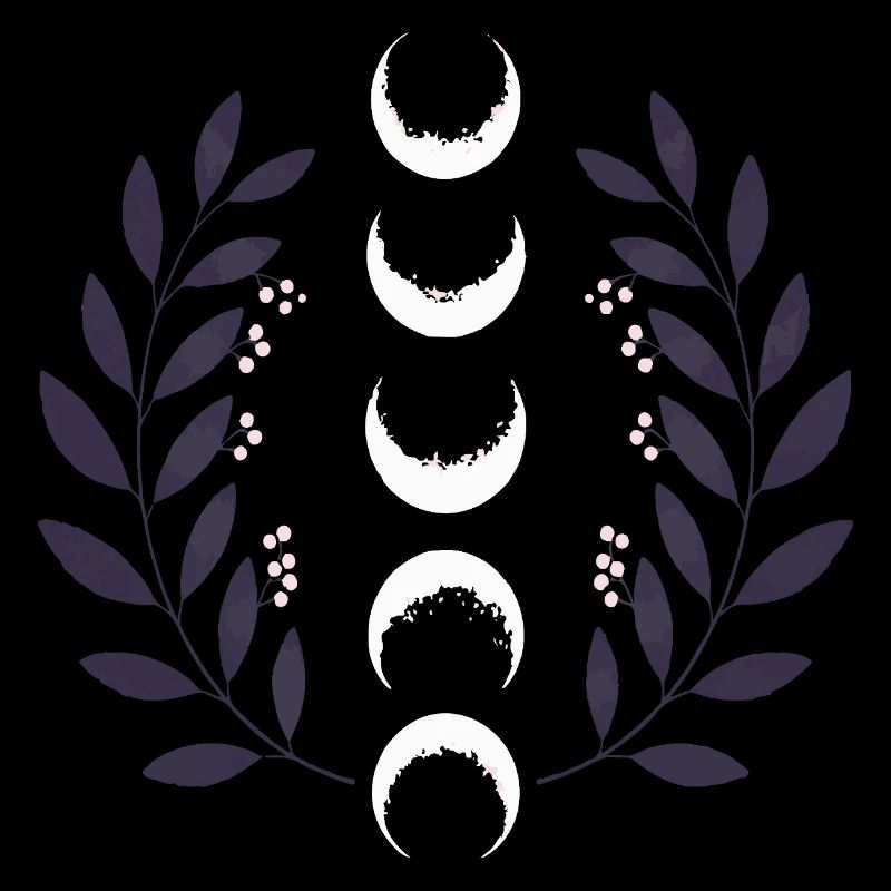 Phase de lune céleste BOHO Fleurs sauvages Zodiaque Sorcière