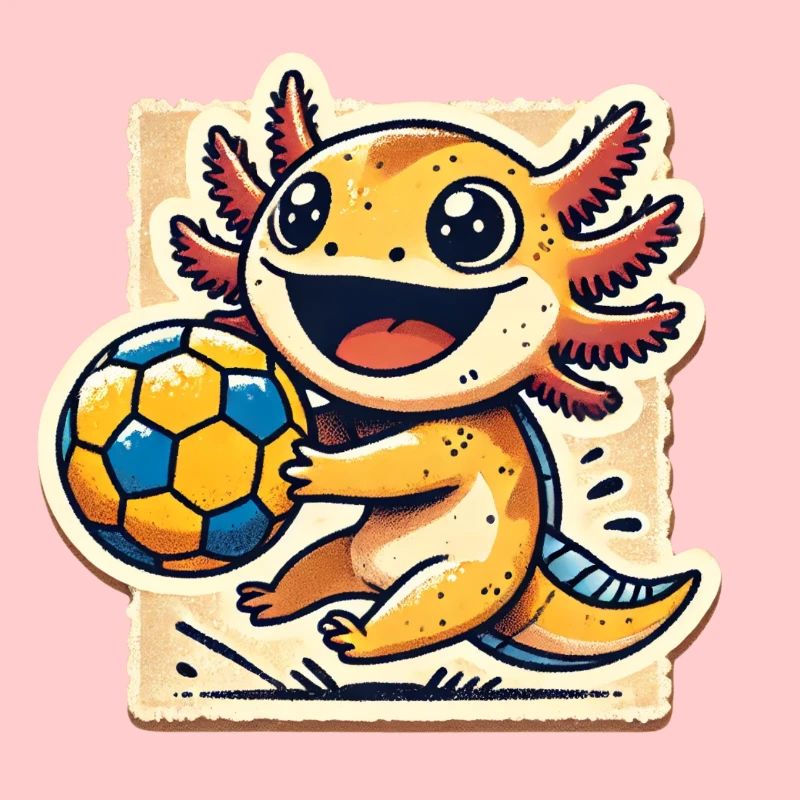 Axolotl playing handball