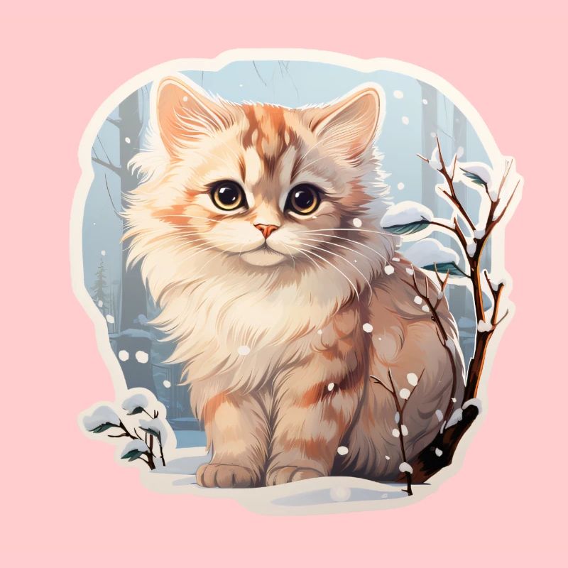 Chaton dans la neige