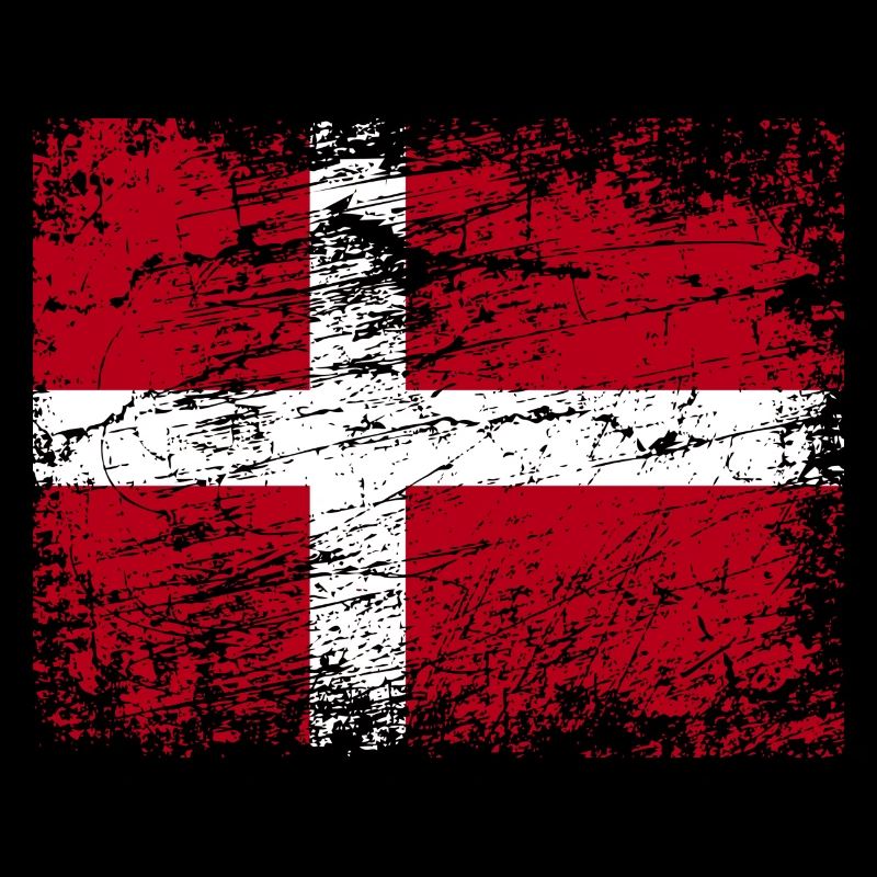 Danemark Drapeau Vintage Copenhague UE Danois