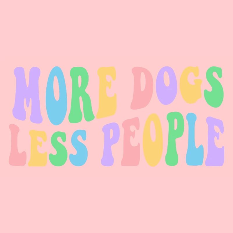 Plus de chiens, moins de gens - Design rétro groovy